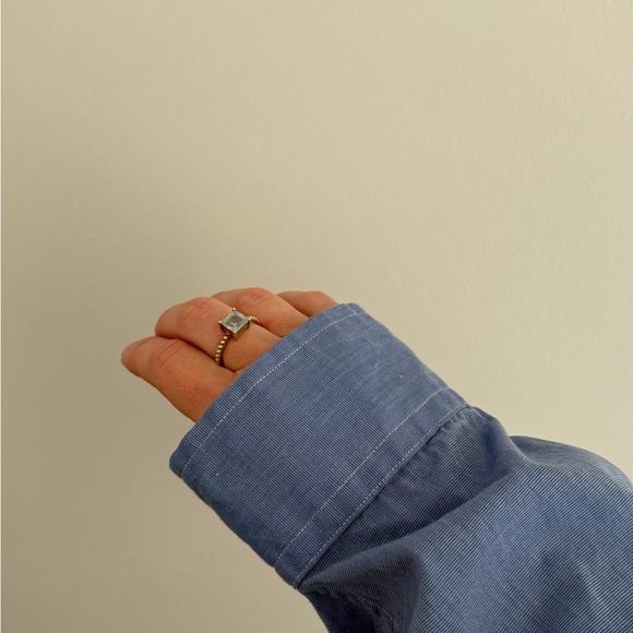 Judith Ripka Silver and Blue Topaz Ring size 7 - Picture 3 of 4